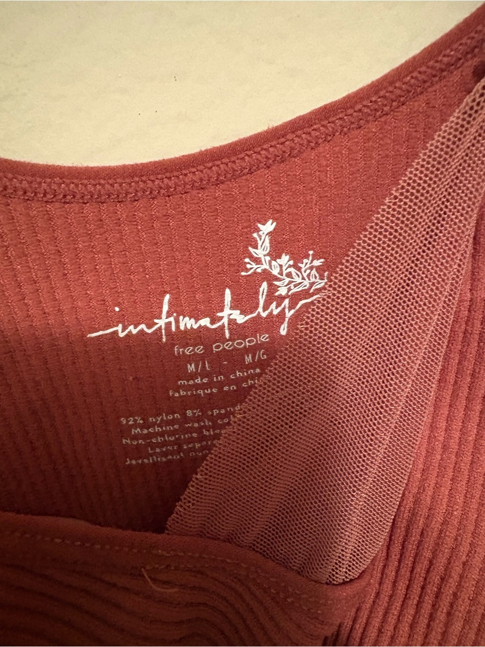 Free People Ribbed Deep V Rust Cami - Picture 3 of 3